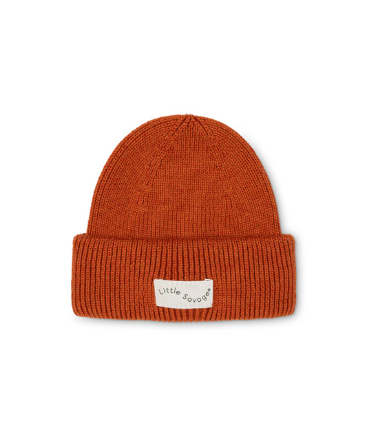 Hipster Beanie 100% Merinowolle - Rust