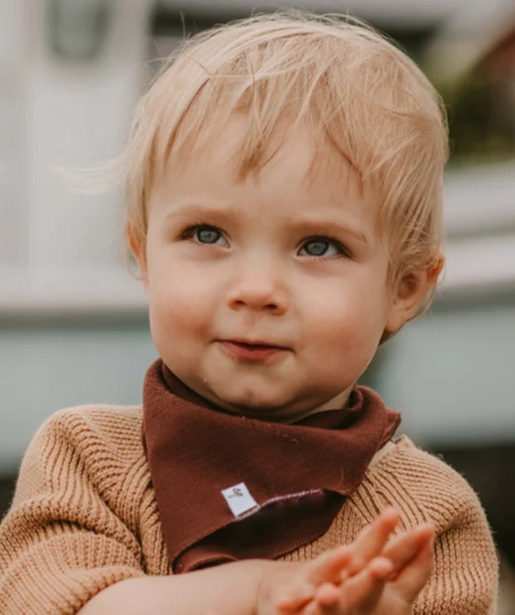 Bandana Bib 100% Merino Wool - Chocolate
