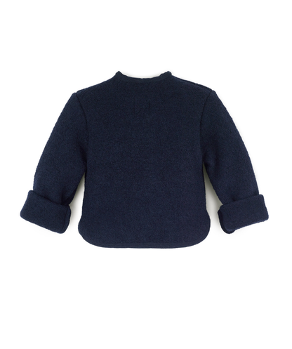 Walkjacke Oversized 100% Schurwolle - Marine