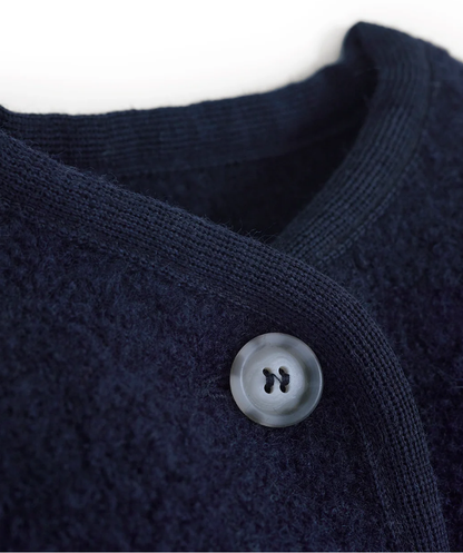 Walkjacke Oversized 100% Schurwolle - Marine