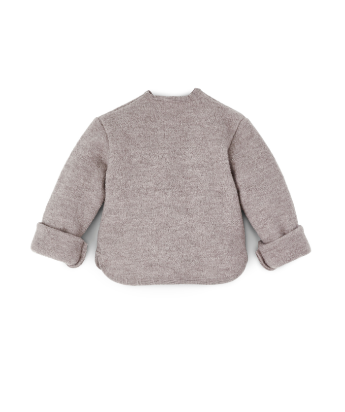 Walkjacke Oversized 100% Schurwolle - Greige