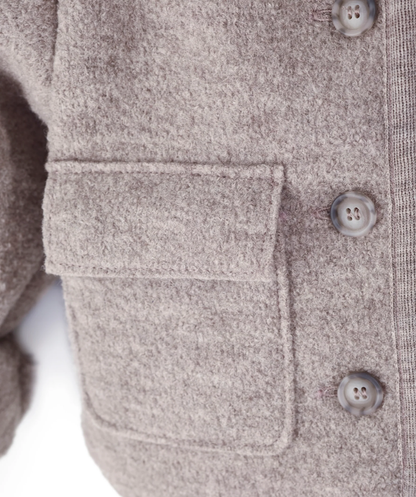 Walkjacke Oversized 100% Schurwolle - Greige