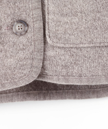 Walkjacke Oversized 100% Schurwolle - Greige