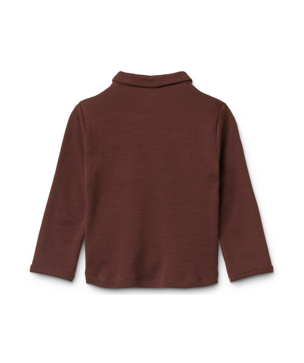 Button Shirt 100% Merino Wool - Chocolate