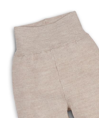 Feinstrick-Hose 100% Merinowolle - Natur