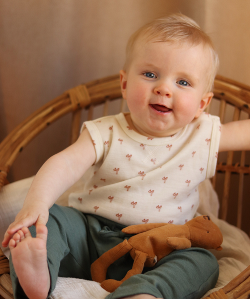 Sleeveless Bodysuit 100% Merino wool - Sling Rust