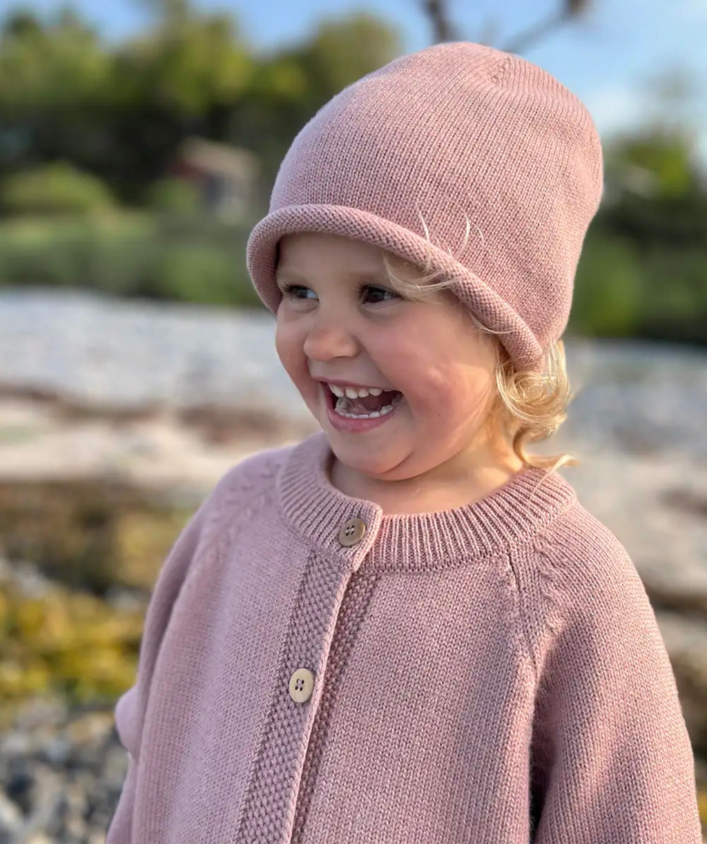The Woolly Cardigan 100% Merino Wool - Rose