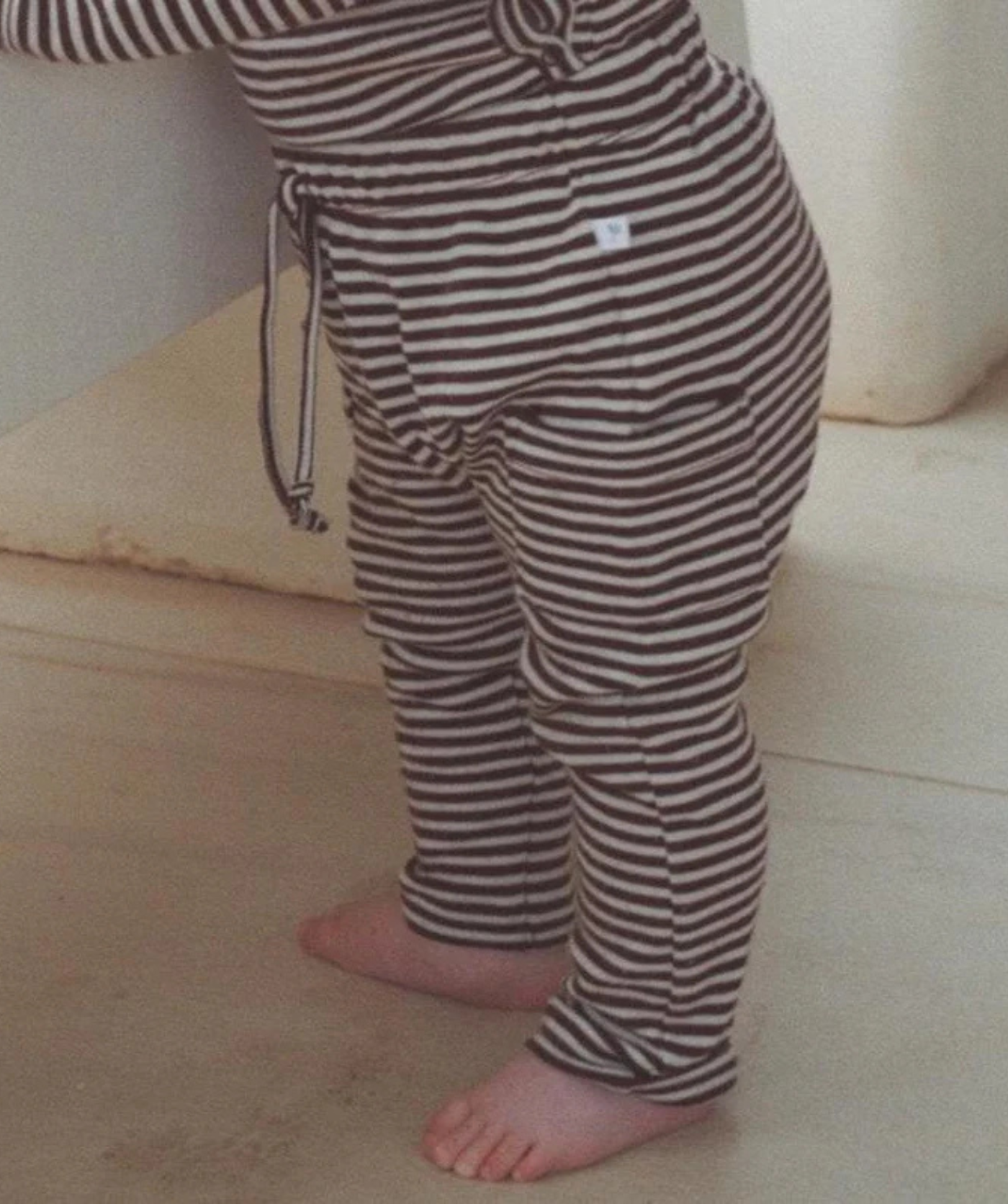 Combi Pants 100% Merino Wool - Coffee Stripe