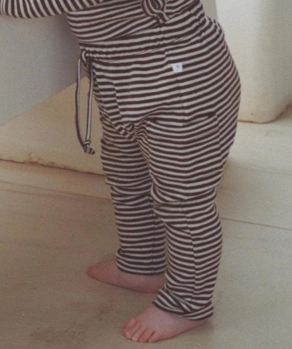 Combi Pants 100% Merinowolle - Coffee Stripe
