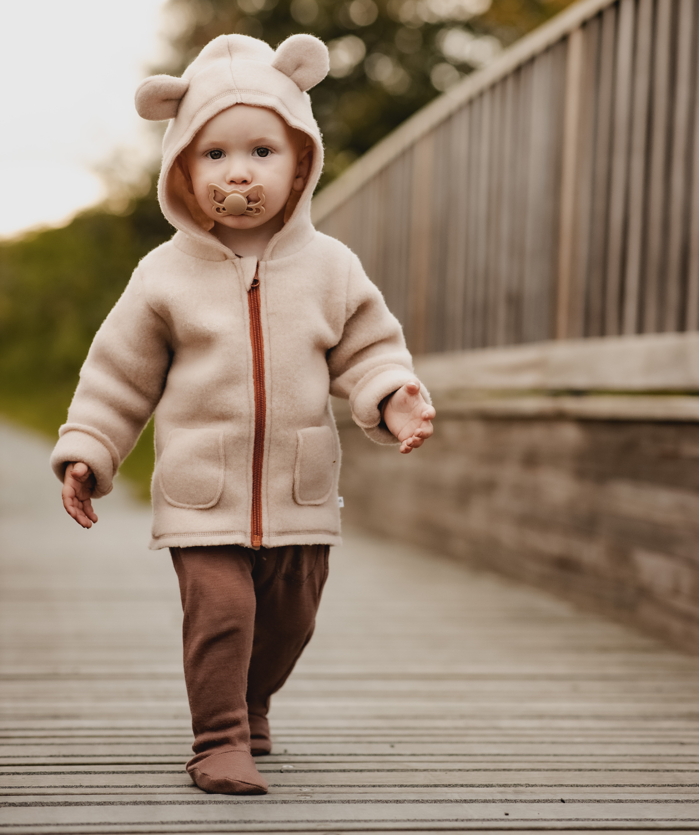 Bärenjacke aus gebürsteter Wolle