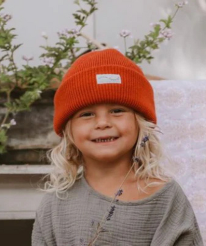 Hipster Beanie 100% Merinowolle - Rust