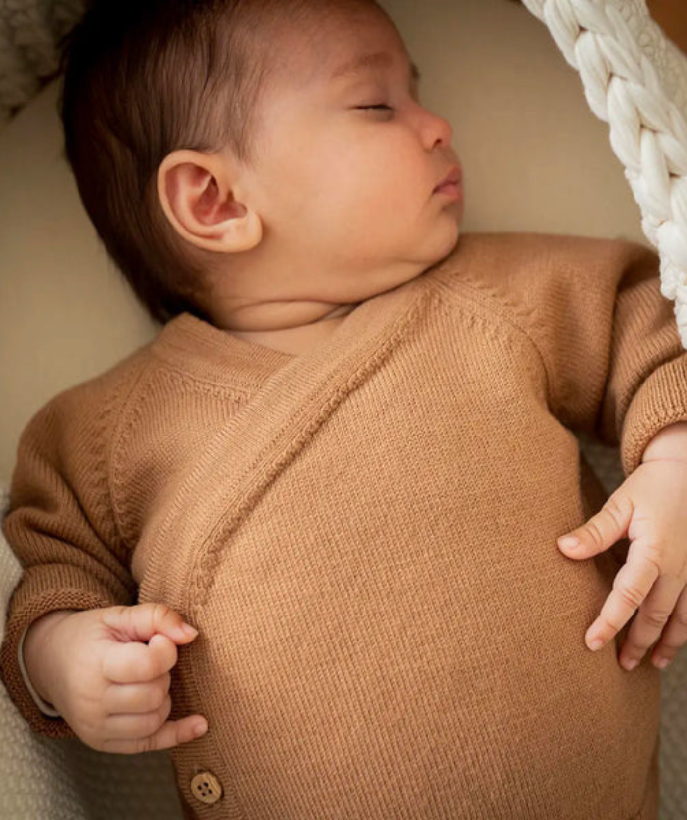 The Woolly Baby Jacket 100% Merinowolle - Camel