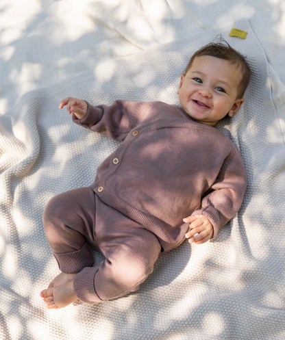 The Woolly Baby Jacket 100% Merinowolle - Mauve
