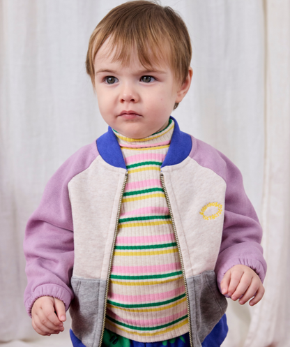 Striped Turtle Neck T-Shirt - Mulitcolor