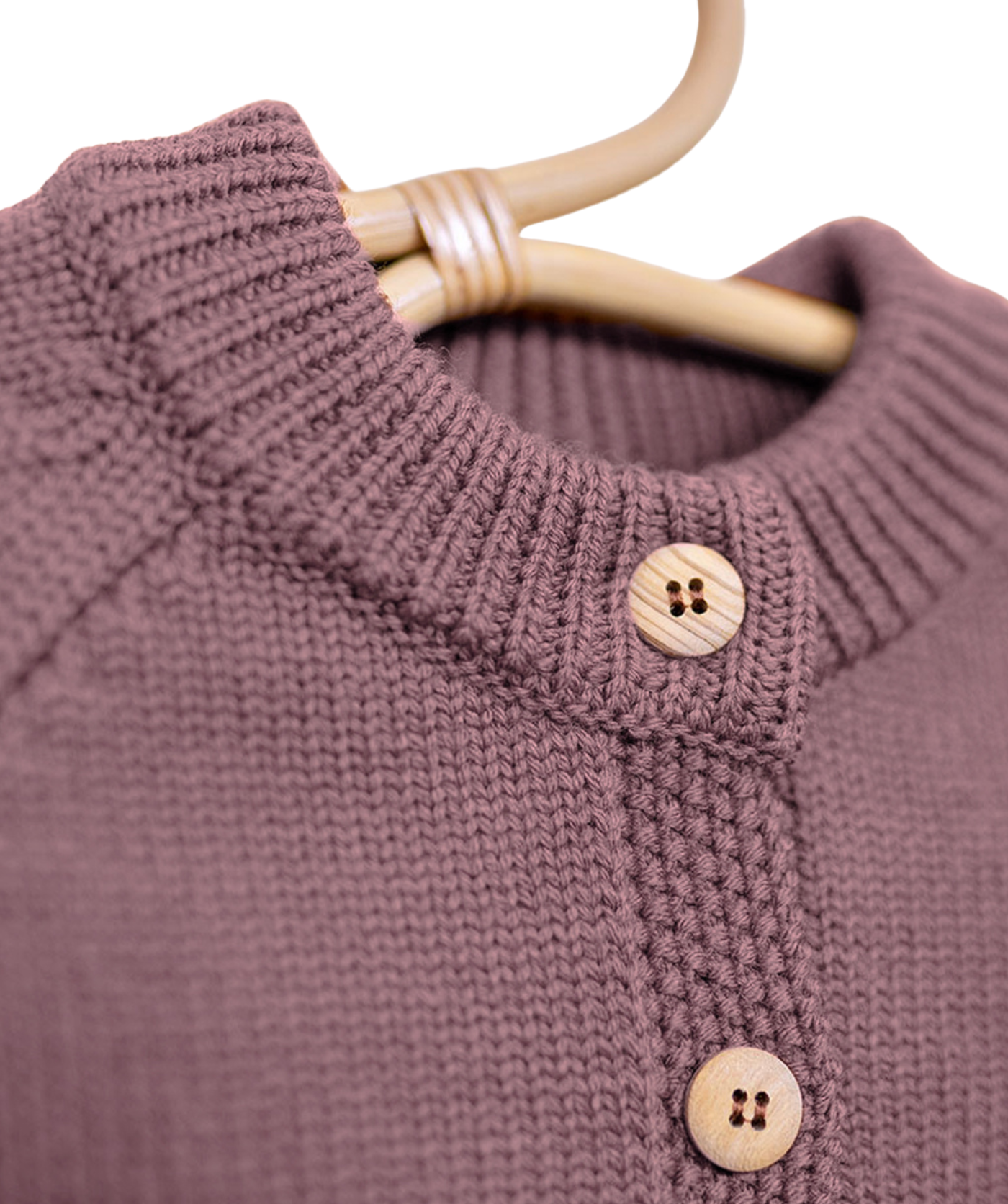 The Woolly Cardigan 100% Merino Wool - Mauve