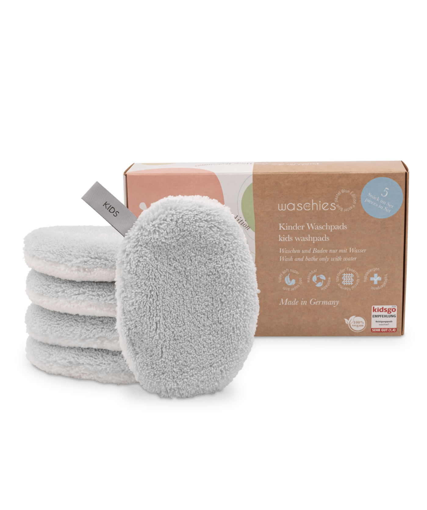 Baby- und Kinderwaschpads 5er-Set - Pastel Blue