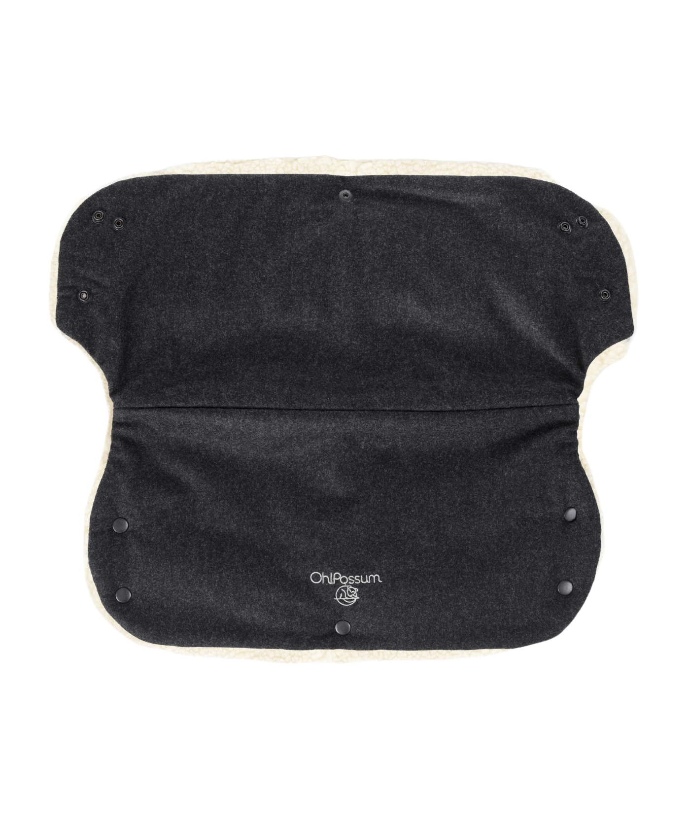 Handmuff 100% Merinowolle - Anthrazit