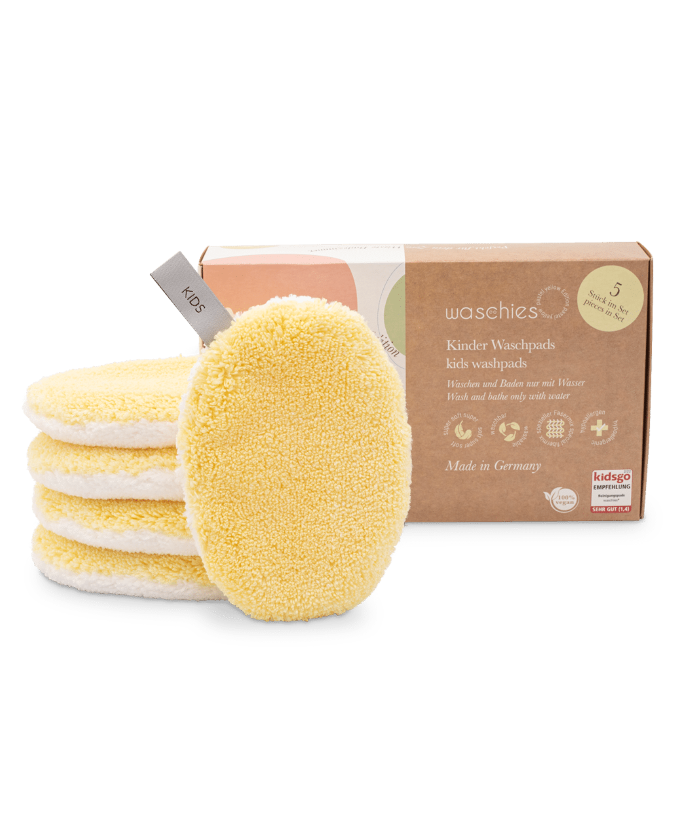 Baby- und Kinderwaschpads 5er-Set - Pastel Yellow