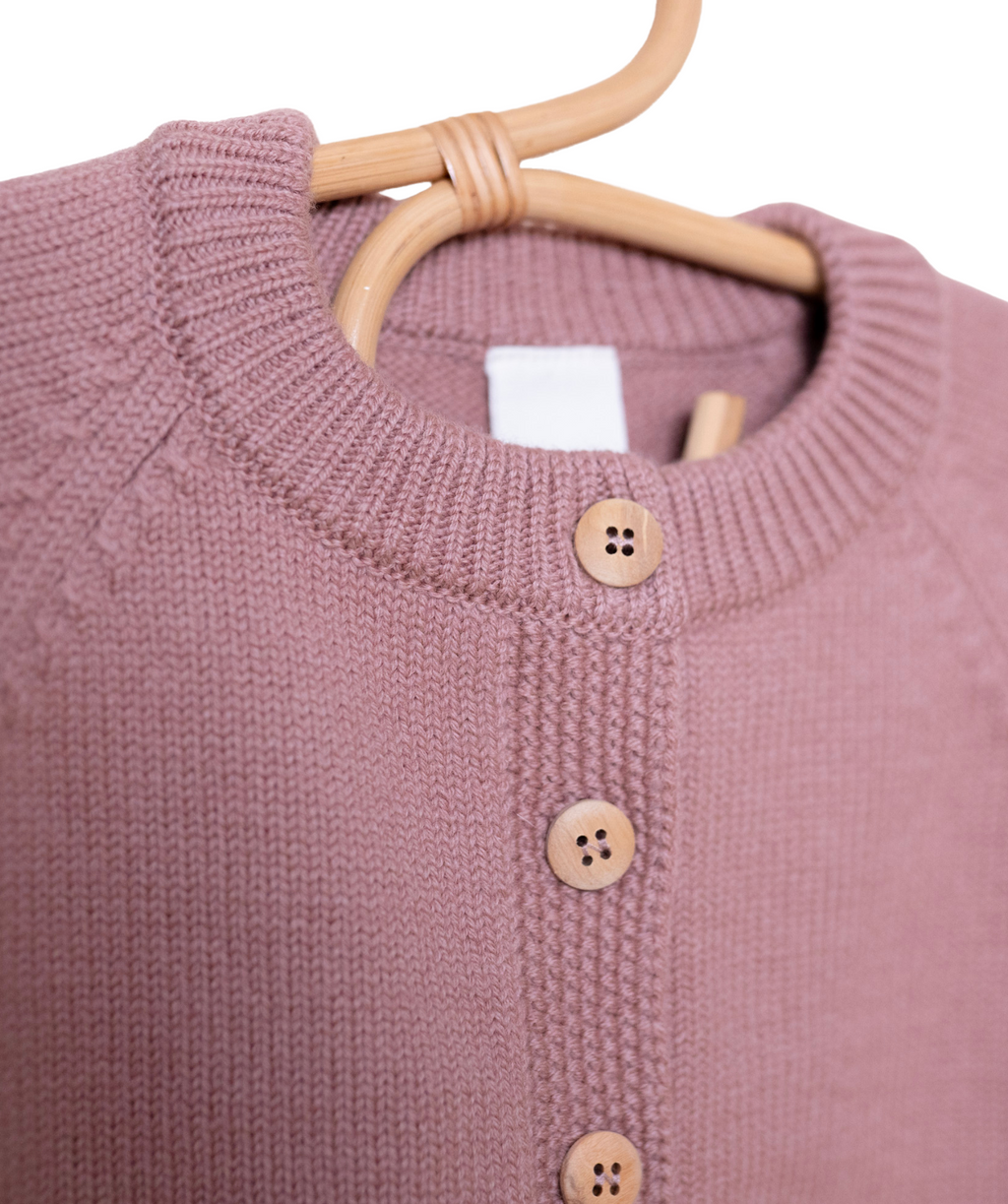 The Woolly Cardigan 100% Merino Wool - Rose