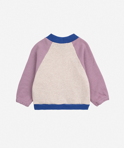 Tic Tac Toe color block zipped Sweatshirt - Lavender