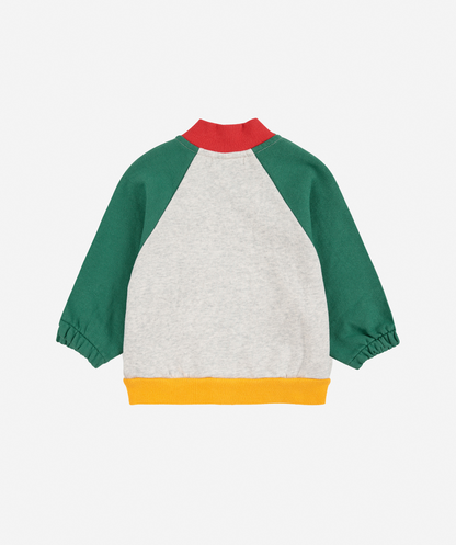 Tic Tac Toe color block zipped Sweatshirt - Rot