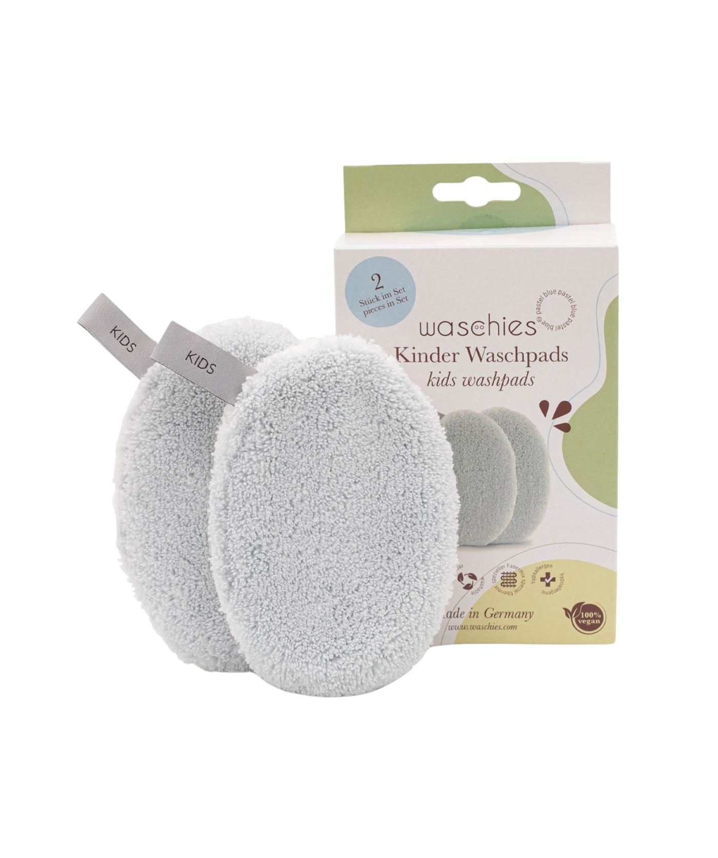 Baby- und Kinderwaschpads 2er-Set - Pastel Blue