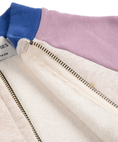 Tic Tac Toe color block zipped Sweatshirt - Lavender