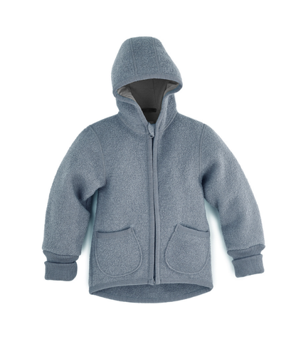 Walkjacke mit Reissverschluss  - Rauchblau