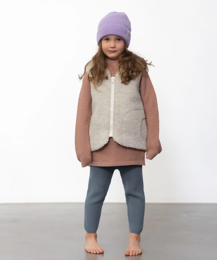 Fine-knitted slippers for tying - nut