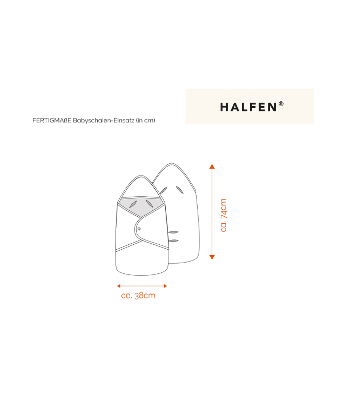 Decke für Babyschale mit Holzknopf - Natur