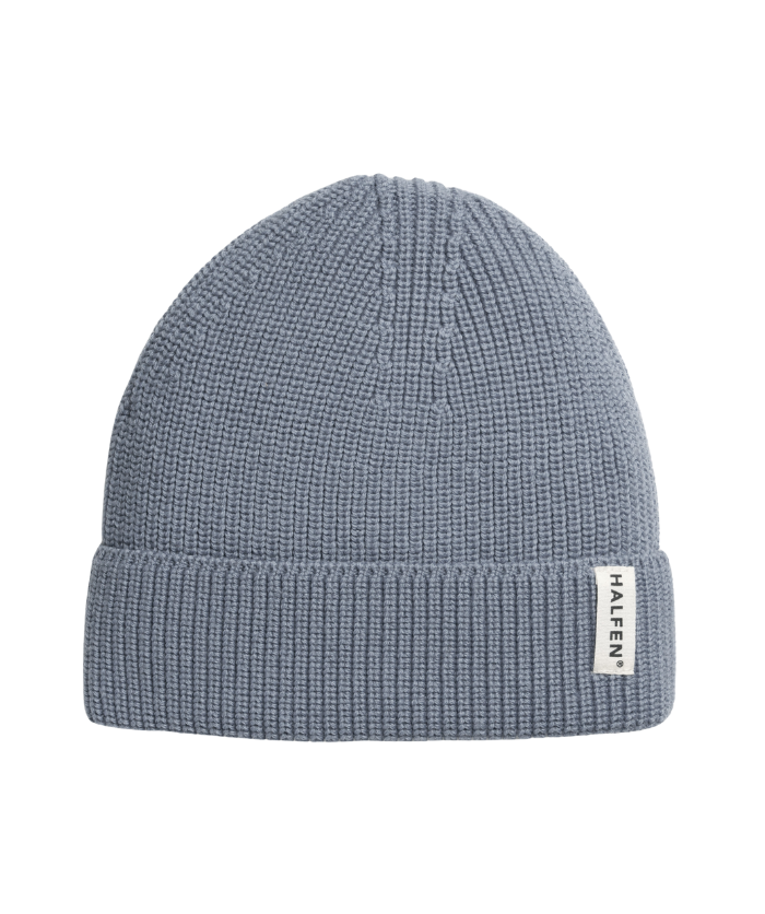 Strickmütze - 100% Merinowolle - Rauchblau