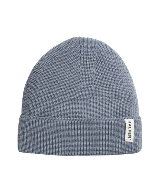 Strickmütze - 100% Merinowolle - Rauchblau